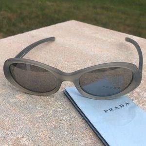 PRADA 2000s Frosted Gray/ Silver Sunglasses